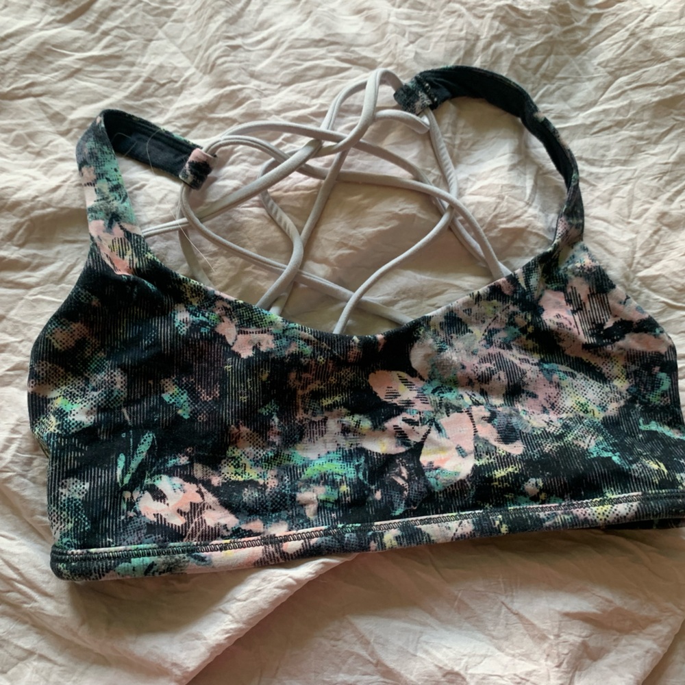 Lululemon Floral Sports Bra with Strappy Back